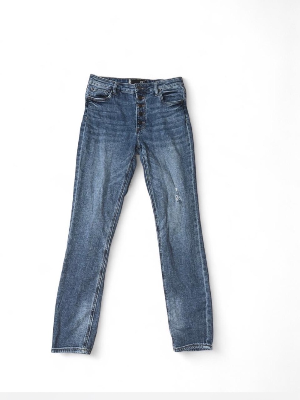 Women's Mid-Rise Button-Fly Skinny Jeans - Blue